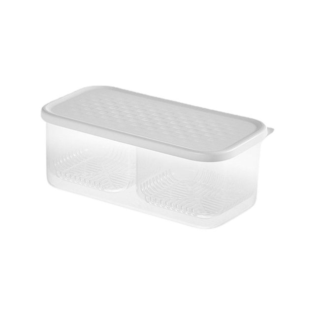 Boîte de Rangement pour Réfrigérateur, Conservation Fraîche, Gain de Place, Utile, 2 Compartiments, Boîte de Rangement pour Réfrigérateur pour Oignons