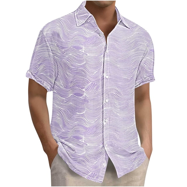 Blusa y camisa de manga corta con cuello vuelto para hombre, camisa hawaiana informal con estampado floral, camisa de manga corta con solapa, blusa, camisa de poliéster para hombre