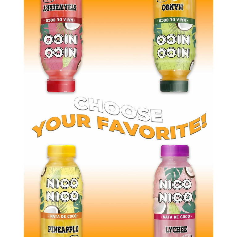 Niconico juice drink with nata de coco 30% Lychee fruit juice 16.9