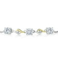 thumbnail image 2 of Gem Stone King 925 Sterling Silver and 10K Yellow Gold 5MM Round White Moissanite and White Lab Grown Diamond Tennis Bracelet for Women | 1.52 Cttw | Fully Adjustable up to 9 inch, 2 of 5