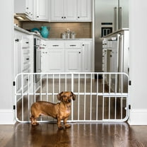 Carlson Pet Products Mini Tuffy Metal Pet Gate, 38" W x 18" H, Includes Small Pet Door, White
