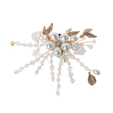 

Sofullue Shoe Clip Crystal Pearls High Heel Decoration Beads Floral Charms DIY Shoes Wome