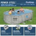 thumbnail image 3 of Bestway Power Steel Swim Vista  14’ x 8'2" x 39.5” Metal Frame Above Ground Pool, Stone, 3 of 13