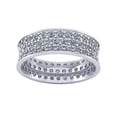 thumbnail image 2 of Natural 3.0Ct Round Cut Diamond Concave 3Row Anniversary Wedding Eternity Band Ring 18k Gold FG VS2, 2 of 3