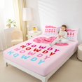 thumbnail image 4 of Feelyou Pink Cowgirl Hat Full Size Sheets for Kids, Kawaii Princess Style Bed Sheets, Howdy Theme Sheet Sets, Microfiber Bedroom Decor, 4-Piece, 4 of 7