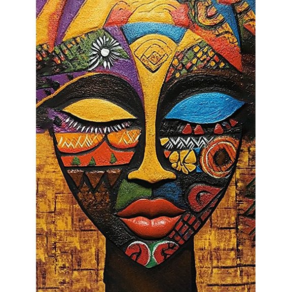 African Woman Abstract Canvas Wall Art,Suitable for Living Room, Bedroom, Office, Dining Room and Hallway Decoration.