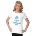 thumbnail image 4 of Keep Calm Mermaid On Beach Day Cute Women's Graphic T Shirt Tees Brisco Brands X, 4 of 5