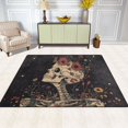thumbnail image 2 of Yayeee Area Rugs for Living Room 6.7'x4.8' Indoor Non Slip Washable Bedroom Carpet, Skeleton with Flowers Pattern, 2 of 5