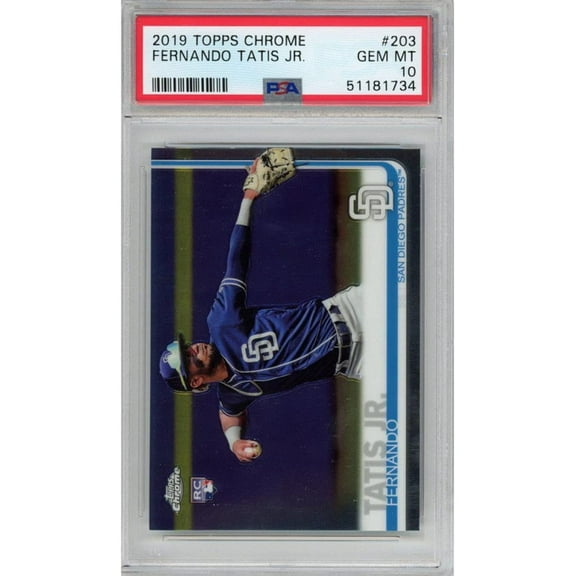 Graded 2019 Topps Chrome Fernando Tatis Jr. #203 Rookie RC Baseball Card PSA 10 Gem Mint