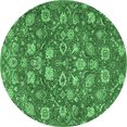 thumbnail image 1 of Ahgly Company Indoor Round Persian Emerald Green Traditional Area Rugs, 3' Round, 1 of 4