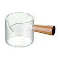 thumbnail image 1 of Moyic Cafetera y tetera de vidrio de borosilicato resistente al calor y sin rebabas con mango de madera de medición de boquilla Juegos de servir café y té 75 ml ml, 1 of 6