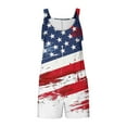 thumbnail image 4 of Moxiu Womens American Flag Overalls Shorts 4th of July Sleeveless Festival Patriotic Rompers Loose Independence Day Adjustable Strap Short Overall 2025 White,XXL, 4 of 6