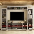 thumbnail image 5 of KULAGAGA Entertainment Center withHutch, Media Center with Storage and Glass Door for Living Room,Gray, 5 of 7
