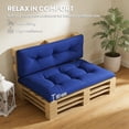 thumbnail image 3 of Dark Gray & Navy Blue Patio Sofa Cushions - 2 Piece Set, 47.2"x30.3" Seat, 3.9" Thick, Outdoor Replacement Cushions for Pallet Furniture, Polypropylene & Polyester Fabric, 3 of 8