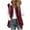 Wine, variant on Dezsed Womens Fuzzy Fleece Open Front Hooded Cardigan Jackets Color Block Sherpa Outerwear Coats with Pockets Navy S