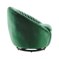 thumbnail image 4 of Modway Whirr Upholstered Velvet Fabric Swivel Chair in Black/Emerald Green, 4 of 7