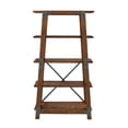 thumbnail image 2 of Benjara Fanny 72 Inch Bookshelf, 4 Tiers, Faux Rivet Details, Brown Wood Frame, 2 of 5