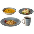thumbnail image 2 of 32 PC Spin Wash Dinnerware Dish Set for 8 Person | Mugs, Salad and Dinner Plates and Bowls Sets, Dishes with Highly Chip and Crack Resistant, Dishwasher and Microwave Safe, Blue, 2 of 8