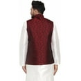 thumbnail image 4 of Maple Clothing Men's Nehru Jacket Traditional Indian Waistcoat Sleeveless (Maroon, L), 4 of 6