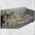thumbnail image 6 of Vintage Soft Flannel Fleece Throw Blanket, Ethnic Pastel Colored Pattern with Florish Details, Cozy Plush for Indoor and Outdoor Use, 60" x 80", Ivory and Multicolor, by Ambesonne, 6 of 6