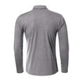 thumbnail image 3 of SWSMCLT Men's Slim Fit Fitted Basic Long Sleeve Polo Shirt V Neck Top Fall House Spring Soft Work Cotton Casual Grey XX-Large, 3 of 4