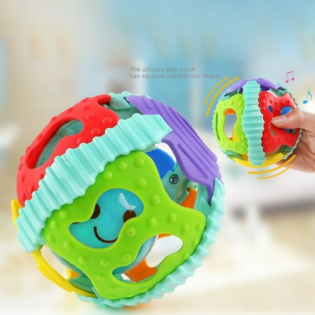 Rattle Flash - Baby Soft Hollow Ball Colorful Flash Rattle Teether Ball for Boys and Girls Random Color