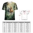 thumbnail image 2 of Cool Horse Women T-Shirt Classic O Neck T-Shirts Short-Sleeve Trendy Animal Print Design Tshirt Casual Clothing, 2 of 5