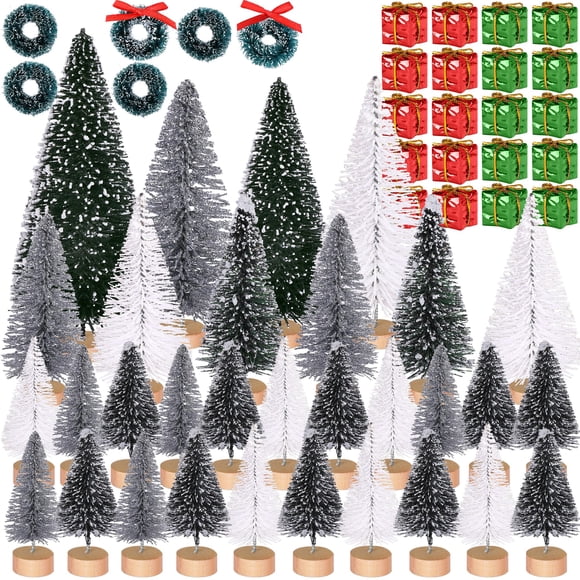 Set de árboles de Navidad Iceyyyy Artificial Mini, 56 unidades