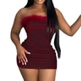 thumbnail image 2 of HKEJIAOI Robes de Cocktail Cadeau d'Anniversaire Robe en Velours Brillant pour Femmes Robe de Fête Mode Saint-Valentin en Liquidation Rouge, 2 of 9