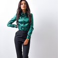 thumbnail image 4 of Gibobby Blusas De Manga Larga Para Mujer Camisa Tops Botón de Blusa casual Mujer Blusa de manga larga para mujer（Verde， S), 4 of 5