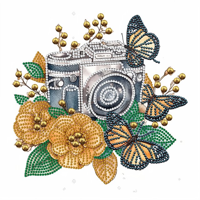 5D DIY Parcial Especial en Forma Taladro Diamante Pintura Mariposa Cámara Del