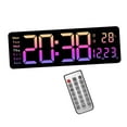 thumbnail image 4 of yuksok 16inch Desk Digital Clock Remote Control LED Desktop Alarm Clock for Bedroom Pink, 4 of 9