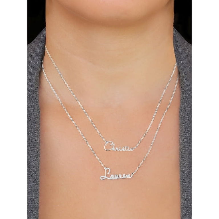 Personalized Two-Name Double Chain Name Necklace - Walmart.com