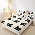 thumbnail image 4 of Homewish Kids Children Kawaii Cats Twin Sheet Sets 3pcs,Black Wheat Twin Fitted Sheet Microfiber,Cartoon Animal Pet Breathable Flat Sheet,Microfiber Bedroom Decor, 4 of 7