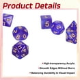 thumbnail image 3 of Ensemble de dés Polyédriques, 7 Pcs dés Acryliques pour Jeux de Rôle RPG, Accessoires de Jeu de Table, Violet Nacré, 3 of 6