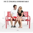 thumbnail image 3 of PEXMOR 50" Outdoor Bench with Floral Backrest, Metal Garden Porch Bench, 800lb Capacity for Yard Patio Park Entryway Outside, 3 of 16