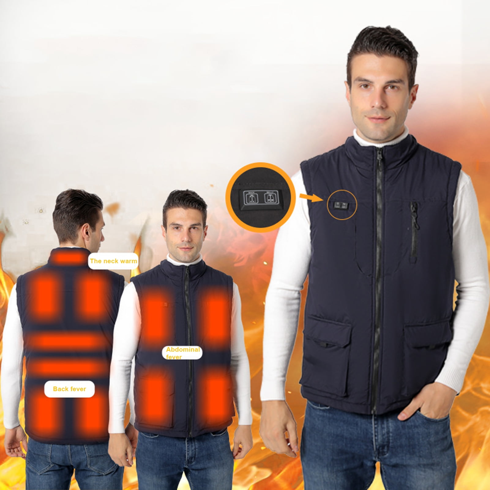 Heated Vest for Men/Women, Collar Heating Jacket Heater Waistcoat for