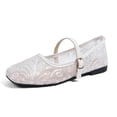 thumbnail image 4 of Ladies 2026 Summer Flat Shoes Solid Color Closed Toe Outdoor Soft Sole Slip On Lightweight Cushioned Orthopedic Arch Support Wide Toe Box Comfort Walking Daily Footwear White 37, 4 of 8