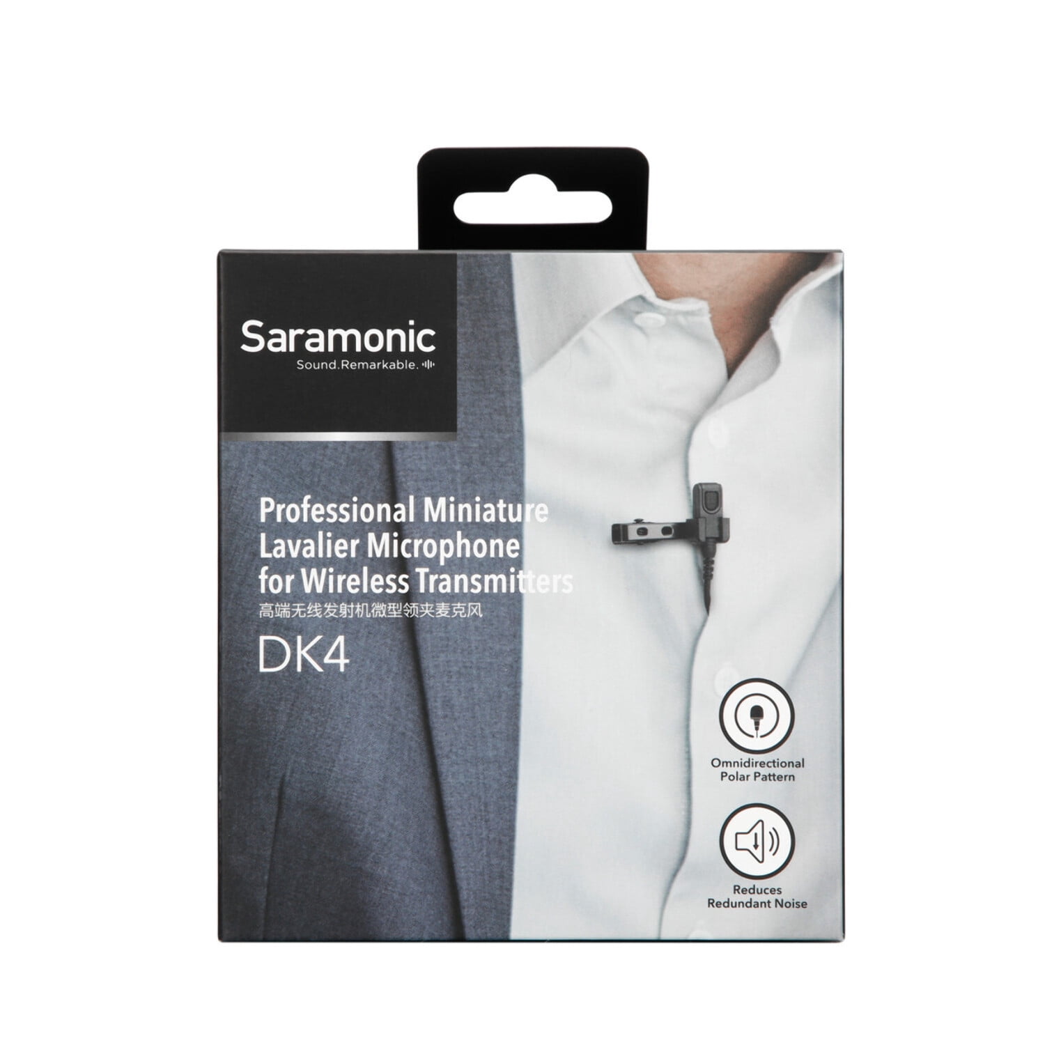 Saramonic DK4E Pro Broadcast Omni Lavalier Mic w/ TA4F for Shure, TOA, Line-6 & BeyerDynamic Transmitters