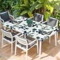 thumbnail image 2 of Blueberry Spring Leaves Table Cloths for 3 Foot Rectangle Tables, Farmhouse Botanical Branches Patio Waterproof Elastic Fitted Tablecloths, Washable Rectangular Table Cover for Camping, 2 of 8
