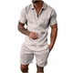 thumbnail image 1 of Conjuntos de Tops Para Hombre Conjuntos de Camisas Casuales Conjunto de Manga Corta Deportiva Con Cremallera de Cobertura Sólida Informal Odeerbi ODB152043, 1 of 5