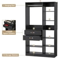 thumbnail image 3 of Homieasy 39.4'' W Closet System with Wooden Drawers and Hanging Rods, Black, 3 of 7