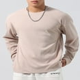 thumbnail image 2 of Loose Fit Crewneck Tops for Men in Solid Color for Spring, 2 of 6