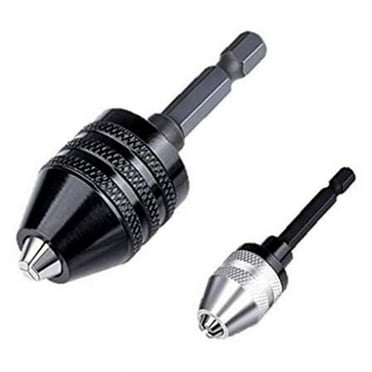 Drill Chuck Adapter-2Pcs Drill Chuck for Impact Driver,Drill Bit Adapter Keyless Chuck 1/4 Hex Shank (0.6-8mm,0.3-3.6mm)