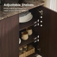 thumbnail image 5 of Hvoonc 34"W Fluted Sideboard Buffet Cabinet with Storage, Faux Marble Top, 2 Push-to-Open Doors, Adjustable Shelves, Modern Accent Cabinet for Dining Room, Living Room, Entryway, Walnut Brown, 5 of 7