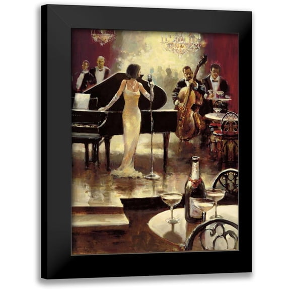 Heighton, Brent 12x14 Black Modern Framed Museum Art Print Titled - Jazz Night Out