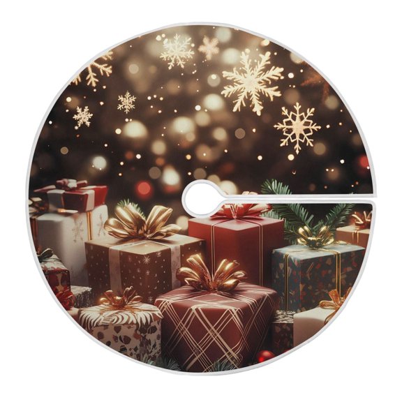 Ryvnso Christmas Tree Skirt Snowflakes Christmas Gifts Xmas Tree Skirts Ornament Home Decorations 35.4"