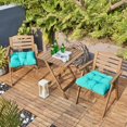 thumbnail image 2 of ARTPLAN Outdoor Chair Cushions,Set of 4, Patio Seat Cushions 19"x19"x4" with Ties, Tufed Chair Pads for Outdoor Dinning Chair, Teal, 2 of 6