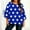 Top-Blue, variant on Gamivast Plus Size Holiday Tops 3/4 Sleeve Heart Print Cute Blouse Oversized Crew Neck Drop Shoulder Trendy Shirts Valentine's Day Outfits Outfits