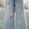 thumbnail image 5 of NOLDARES Girls Wide Leg Jeans Kids Elastic High Waisted Denim Pants with Pockets 5-14 Years(Blue,11-12 Years), 5 of 9